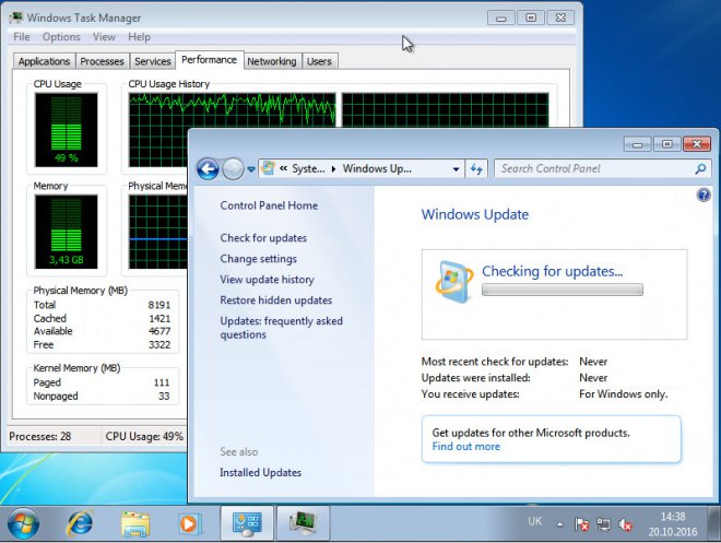   .  Windows 7      "Checking for updates"   ,     ,   ,     