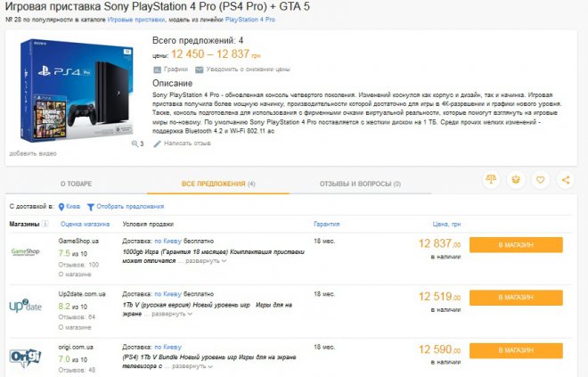 ,     PS 4 Pro ( GTA V),   :     ()     13 999 .   5 (   )   12 500 - 12 800      
