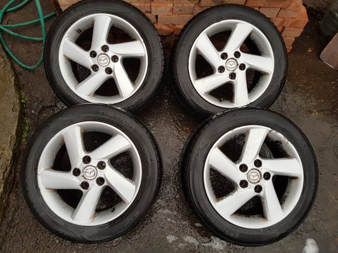 5. Оригінальні диски Mazda r16 з резиною (mazda 6, 5, pimacy)PCD 5x114,36,5jET 50DIA 67