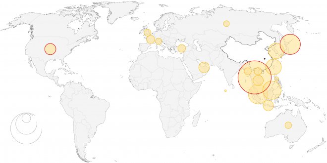 Passengers flying from Wuhan to other countries October to November 2019   https://www.nytimes