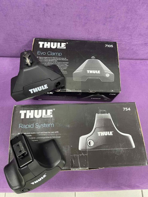      Thule    ,   -  , ,          THULE EVO CLAMP 7105   THULE Rapid System 754: https://www.youtube