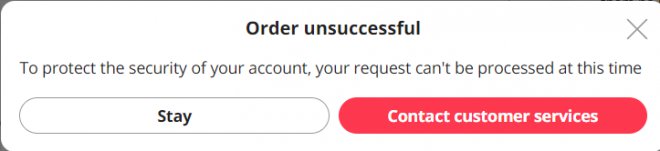        :To protect the security of your account, your request can
